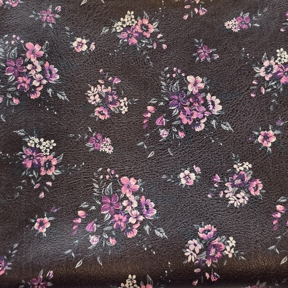 Big Buddah Faux Leather Brown Pink Floral Wristlet Pouch - Picture 7 of 7